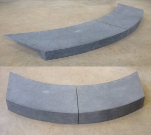 Bluestone Curved swimming pool coping Rebated drop down face pool edge pavers