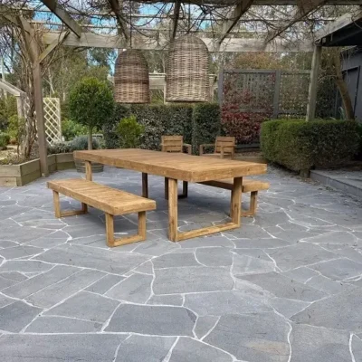 bluestone crazy paving patio